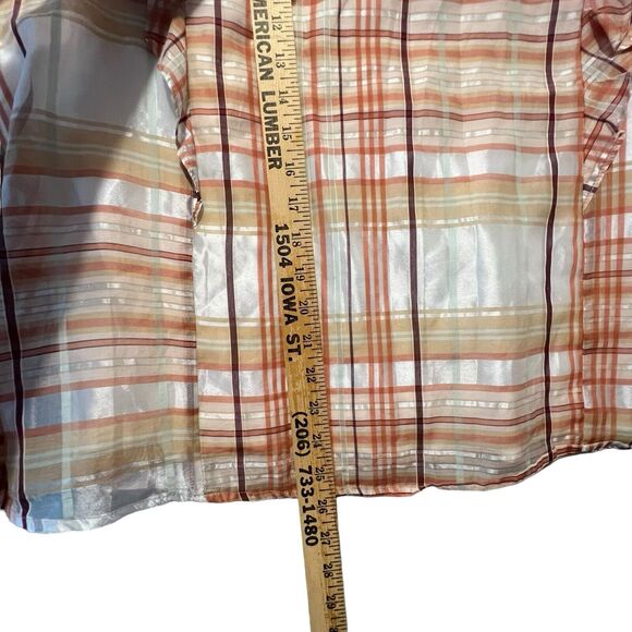 Current Air Anthropologie Plaid Ruffle Blouse Top XLarge Boho Cottagecore Indie - Picture 9 of 9